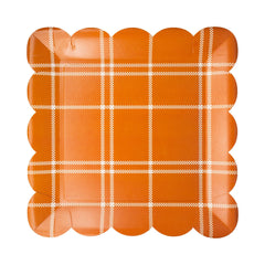 Rust Windowpane 10" Paper Plate - Pretty Day