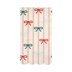 Bows and Stripes Scalloped Napkins - 24pk - Pretty Day