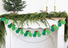 Christmas Holly Felt Banner - Pretty Day