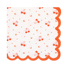 Tossed Cherry Valentine's Cocktail Napkin