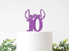 Number Cake Topper with Alien Ears and Flower Crown - Pretty Day