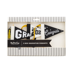 Black Graduation Felt Pennant Banner Set
