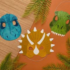 Hootyballoo by Club Green - Dinosaur Card Masks - Pack of 6 - Pretty Day