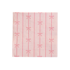 Petal Pink Signature Bow Napkins Large 20pk. - Pretty Day