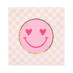 Foil Smiley Valentines Cocktail Napkin - Pretty Day