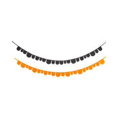 Orange & Black Scalloped Felt Banner Set