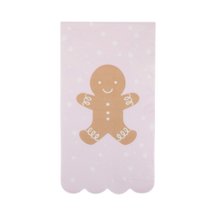 Gingerbread Man Scallop Guest Napkin 24pk. - Pretty Day