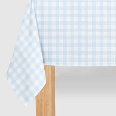 Light Blue Gingham Paper Tablecloth - Pretty Day