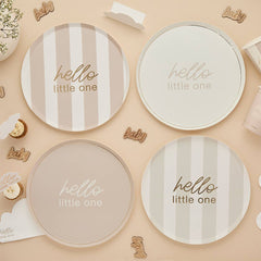 Neutral Baby Shower Paper Plates 8pk.