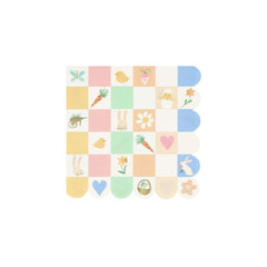 Easter Icon Checkerboard Small Napkins - Pretty Day