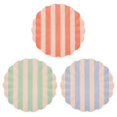 Stripy Reusable Bamboo Large Plates - 6 pack - Pretty Day