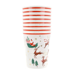 Santa Sleigh and Reindeer Cups 8pk. - Pretty Day