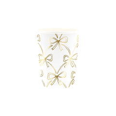 Gold Bow Cups 8pk. - Pretty Day