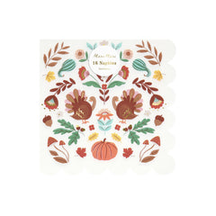 Folk Fall Napkins Large 16pk. - Pretty Day