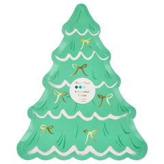 Christmas Tree With Bows Plates 8pk. - Pretty Day