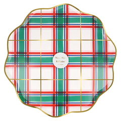 Christmas Tartan Dinner Plates 8pk. - Pretty Day