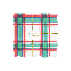 Christmas Tartan Napkins Large 16pk. - Pretty Day