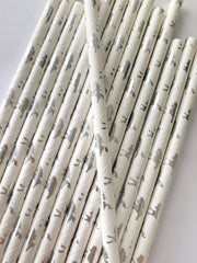 Silver Horse Paper Straws- 25pk - Pretty Day