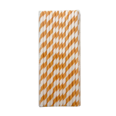 Golden Khaki Stripe Paper Straws