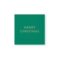 Merry Christmas Green Cocktail Napkins 20pk. - Pretty Day