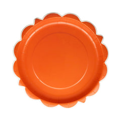 Falloween Rust Scalloped Round Paper Plate 8pk. - Pretty Day