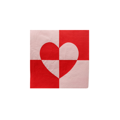 Bonjour Fête - CHECK MATE HEART SMALL NAPKINS - Pretty Day