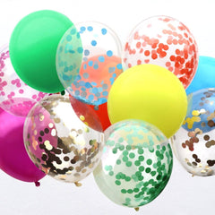 Rainbow Confetti Balloons 12pk. - Pretty Day