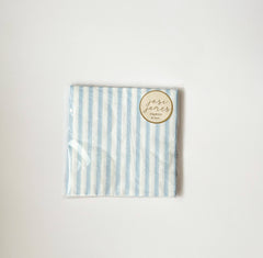 Josi James - Classic Stripe Baby Blue Large Napkin (Set of 16) - Pretty Day