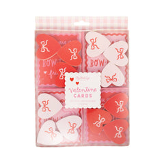 Bows Valentine's Cards and Eraser Set 12pk.