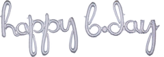 Happy Bday Script Phrase Air Fill Balloon Holographic - Pretty Day