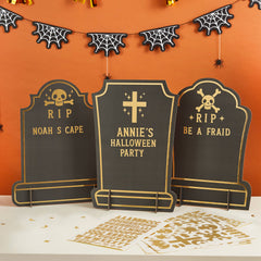 Gravestone Custom Signs with x5 Gold Sticker Sheets 3 Pack - Pretty Day