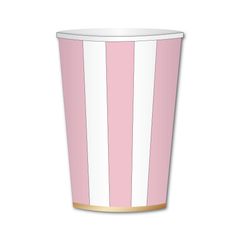 Bonjour Fête - PETAL PINK CABANA STRIPE CUPS - Pretty Day