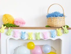 Puffy Felt Pastel Easter Bunny Banner - Pretty Day