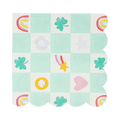 St Patrick's Day Rainbows Scallop Cocktail Napkin 24pk. - Pretty Day
