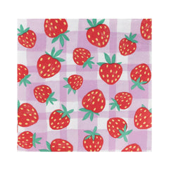 Strawberry Gingham Paper Napkins 20pk. - Pretty Day