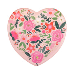 Floral Heart Plate 8pk. - Pretty Day