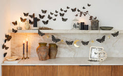 Halloween Moths and Stars Banner