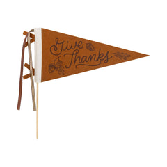 Thanksgiving Acorns Give Thanks Felt Pennant - Pretty Day