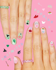 Pink Green Witch Nail Stickers
