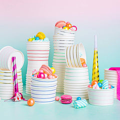 Cerise Frenchie Stripes Treat Cups - 8 Pk. - Pretty Day