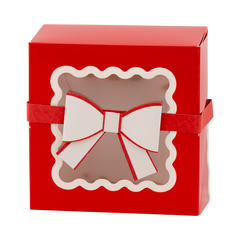 Red Bow Ric Rac Cookie Boxes - 6 pk - Pretty Day