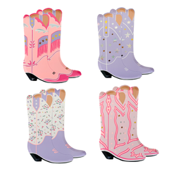 Cowgirl Boot Plates Large 8pk. - Pretty Day