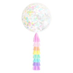 Paperboy - Jumbo Confetti Balloon & Tassel Tail - Pastel Rainbow - Pretty Day