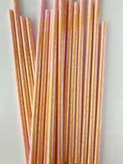 Peach Foil Paper Straws- 25pk - Pretty Day