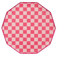 Pink Checkered Plates Large 8pk. - Pretty Day