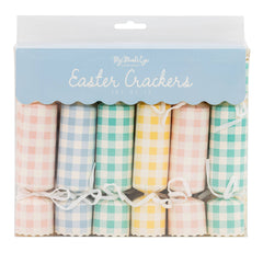 Pastel Gingham Party Crackers 12pk.