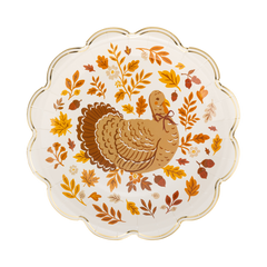 Turkey Foliage Paper Plates 8pk.