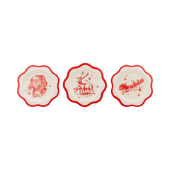 My Mind’s Eye - WNT1230 - Red Vintage Art Bamboo Plate - Set of 3 - Pretty Day