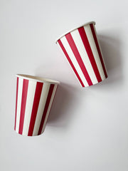 Josi James - Red Striped Cups (Set of 8) - Pretty Day