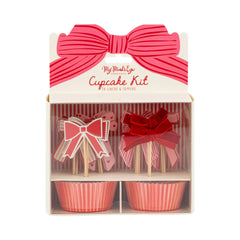 Valentine's Bow Cupcake Kit 24pk.